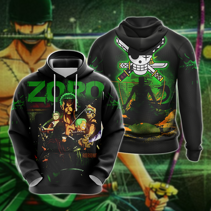 One Piece - Roronoa Zoro Unisex 3D T-shirt Zip Hoodie Pullover Hoodie Hoodie S 