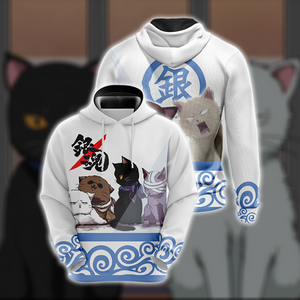 Gintama Cats Unisex 3D T-shirt Hoodie S 