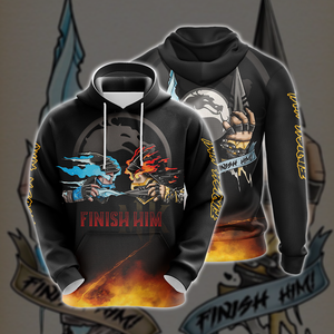 Mortal Kombat Scorpio And Sub Zero Finish Him Unisex 3D T-shirt Hoodie S 