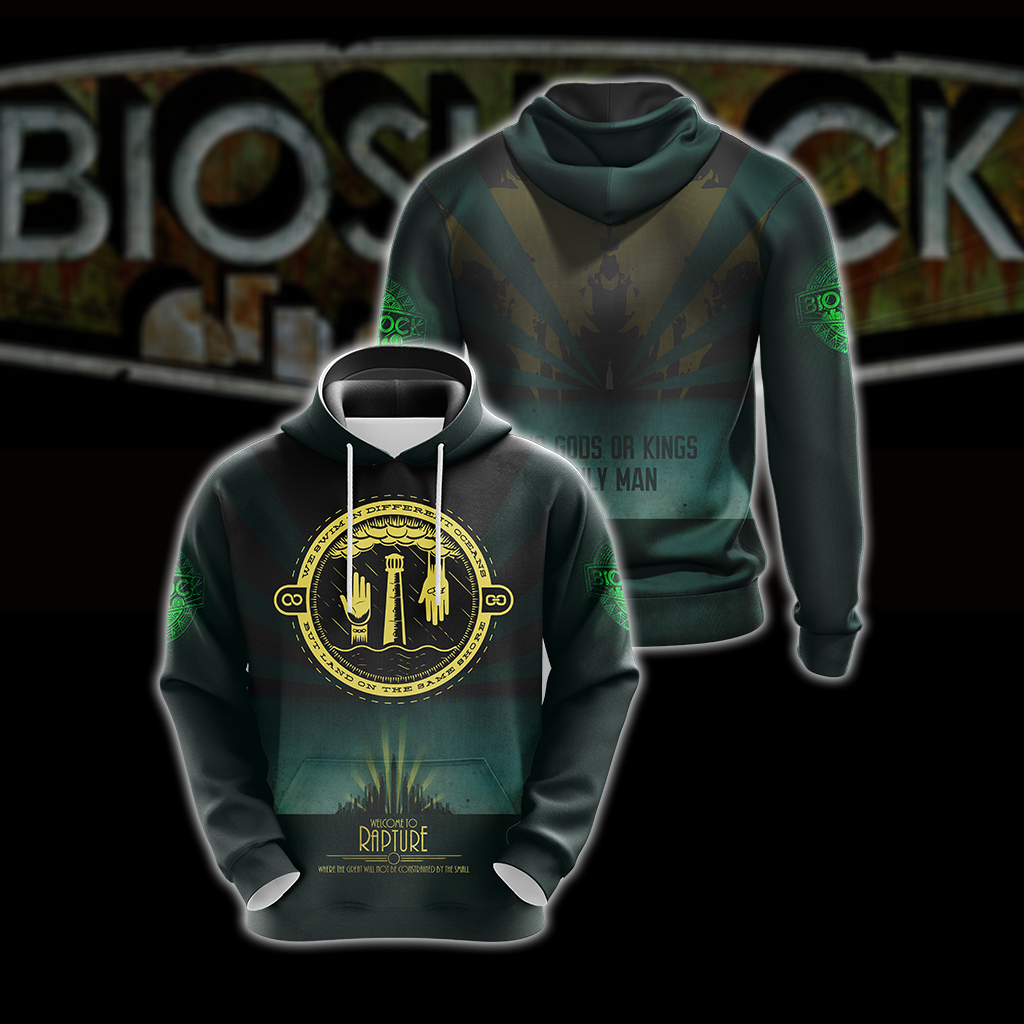 BioShock - No Gods Or Kings Only Man Unisex 3D T-shirt Hoodie S 