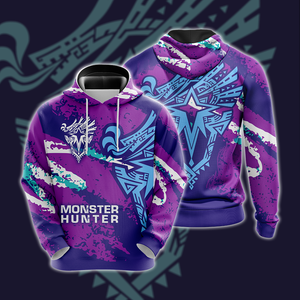 Monster Hunter World Iceborne - Logo Unisex 3D T-shirt Hoodie S 
