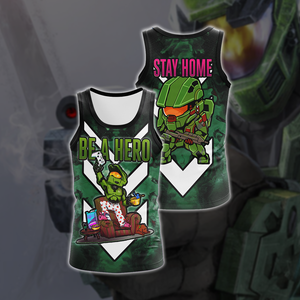Halo: Combat Evolved - Be a hero. Stay home Unisex 3D T-shirt Tank Top S 