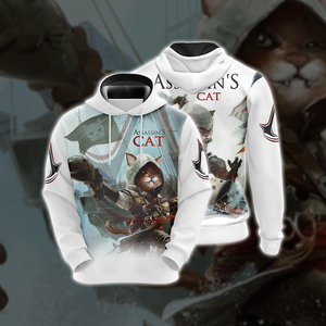 Assassin's Creed III-IV Cat Unisex 3D T-shirt Hoodie S 