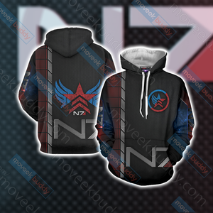 Mass Effect - Paragon Renegade N7 Unisex 3D T-shirt Hoodie S 