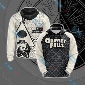 Gravity Falls - Bill Cipher Black And White Unisex 3D T-shirt Hoodie S 