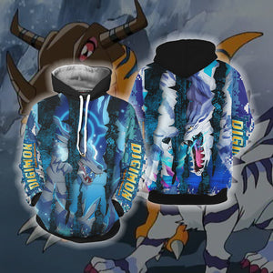 Digimon - Garurumon New Unisex 3D T-shirt Hoodie S 