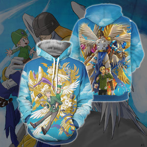 Digimon Takaishi Takeru And Angemon Unisex 3D T-shirt Hoodie S 