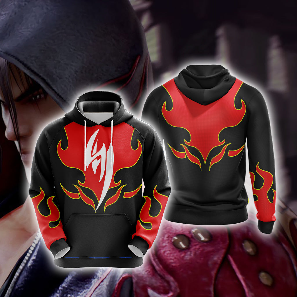 Tekken Jin Kazama Red Flame Unisex 3D T-shirt Hoodie S 