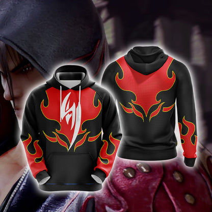 Tekken Jin Kazama Red Flame Unisex 3D T-shirt Hoodie S 
