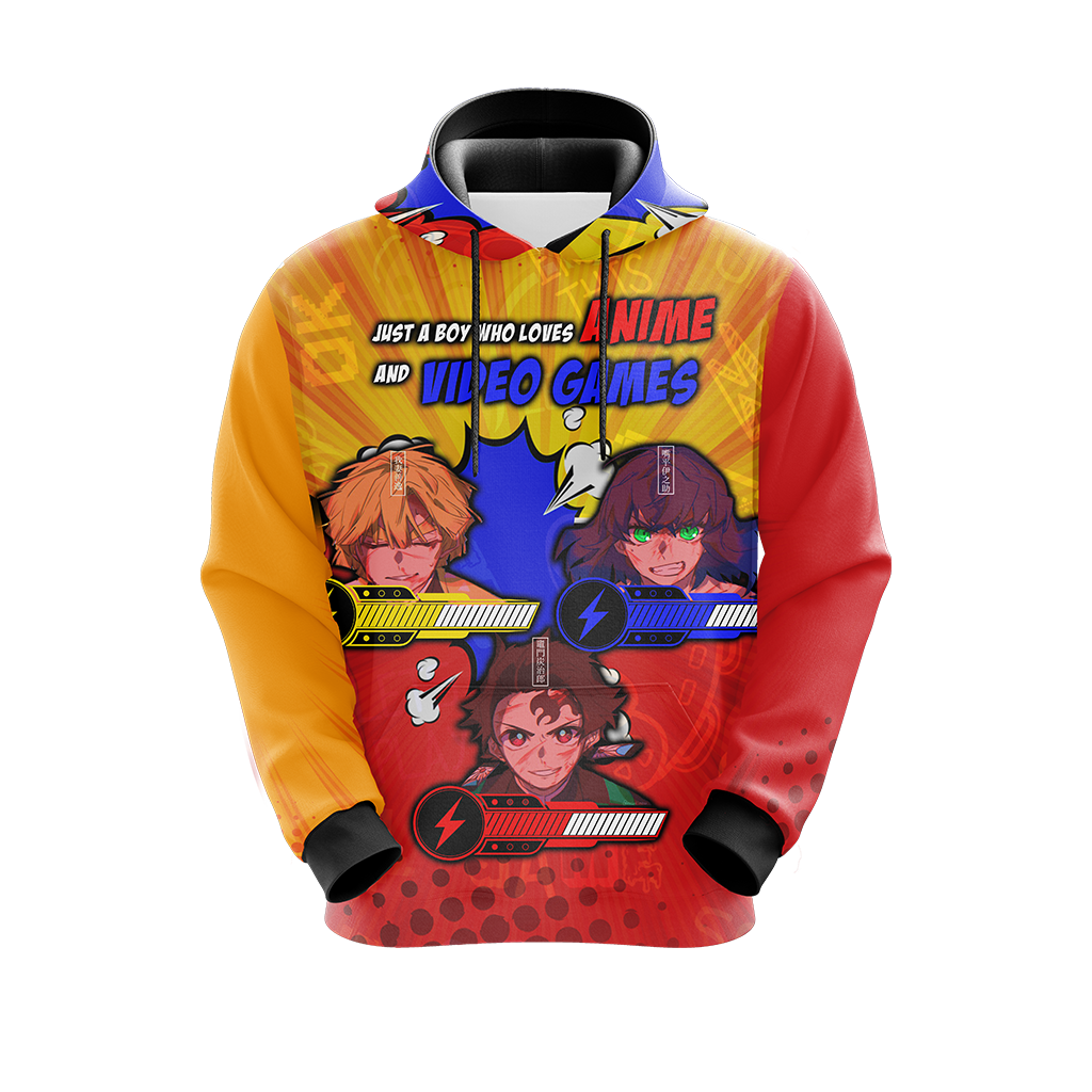 Just a boy who loves anime and video games T-shirt Zip Hoodie Pullover Hoodie   