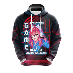 I Paused My Game To Be Here Unisex 3D T-shirt Zip Hoodie   