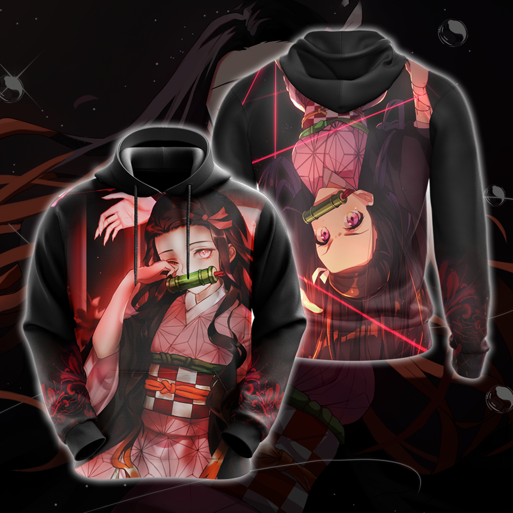 Nezuko Demon Slayer All Over Print T-shirt Zip Hoodie Pullover Hoodie Hoodie S 
