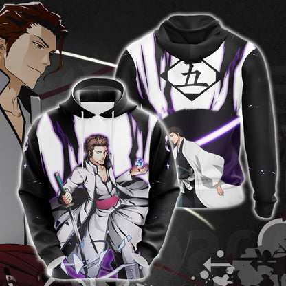 Bleach Aizen Sōsuke Unisex 3D T-shirt Zip Hoodie Pullover Hoodie Hoodie S 