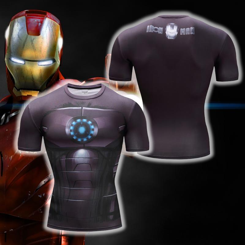 Iron Man Cosplay Short Sleeve Compression T-shirt US/EU XXS  