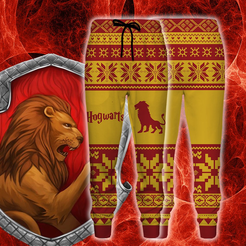The Gryffindor Lion Harry Potter Ugly Christmas Jogging Pants S  