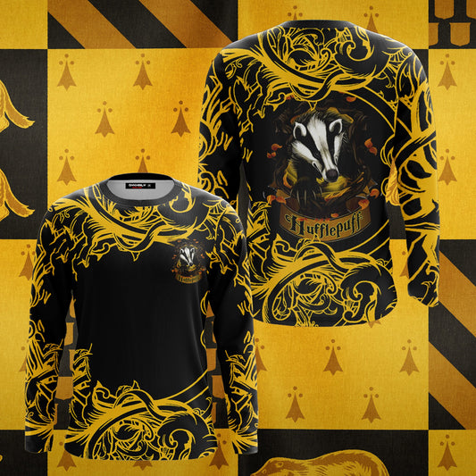 Hufflepuff Quidditch Team Est 1092 Harry Potter 3D Long Sleeve Shirt US/EU S (ASIAN L)  