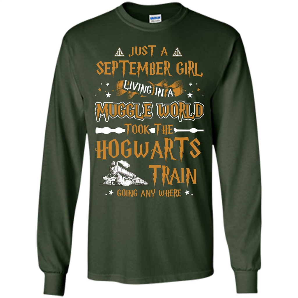 Harry Potter T-shirt Just A September Girl Living In A Muggle World   