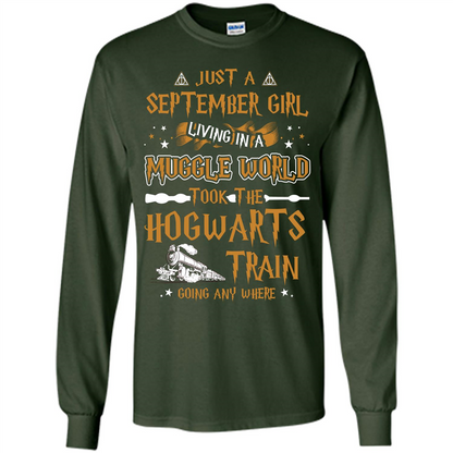 Harry Potter T-shirt Just A September Girl Living In A Muggle World   