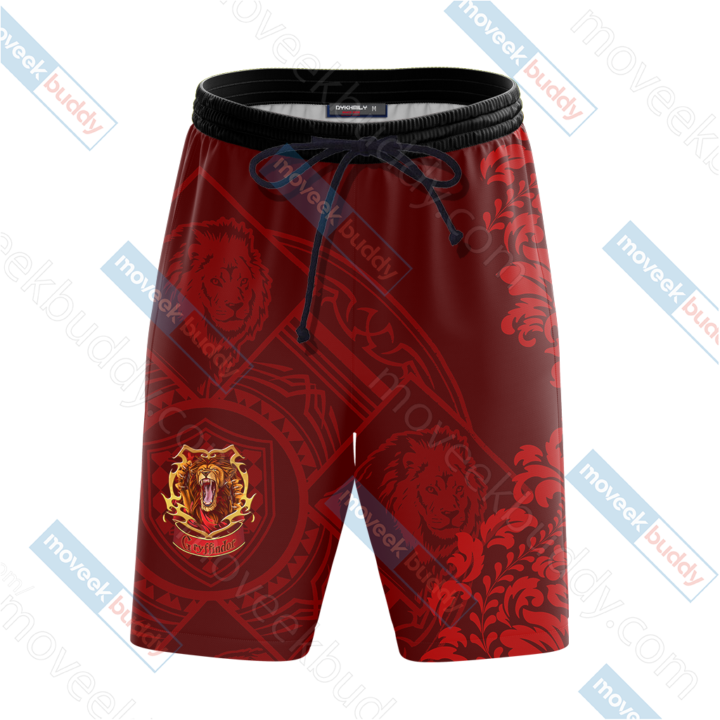 Harry Potter - Brave Like A Gryffindor Version Lifestyle Beach Shorts   