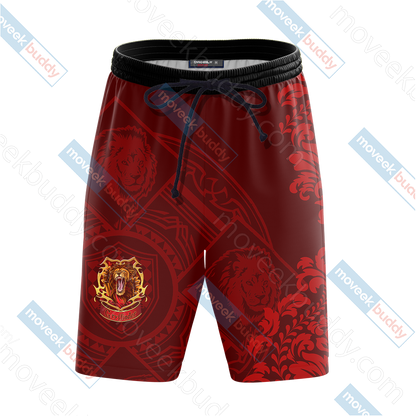 Harry Potter - Brave Like A Gryffindor Version Lifestyle Beach Shorts   