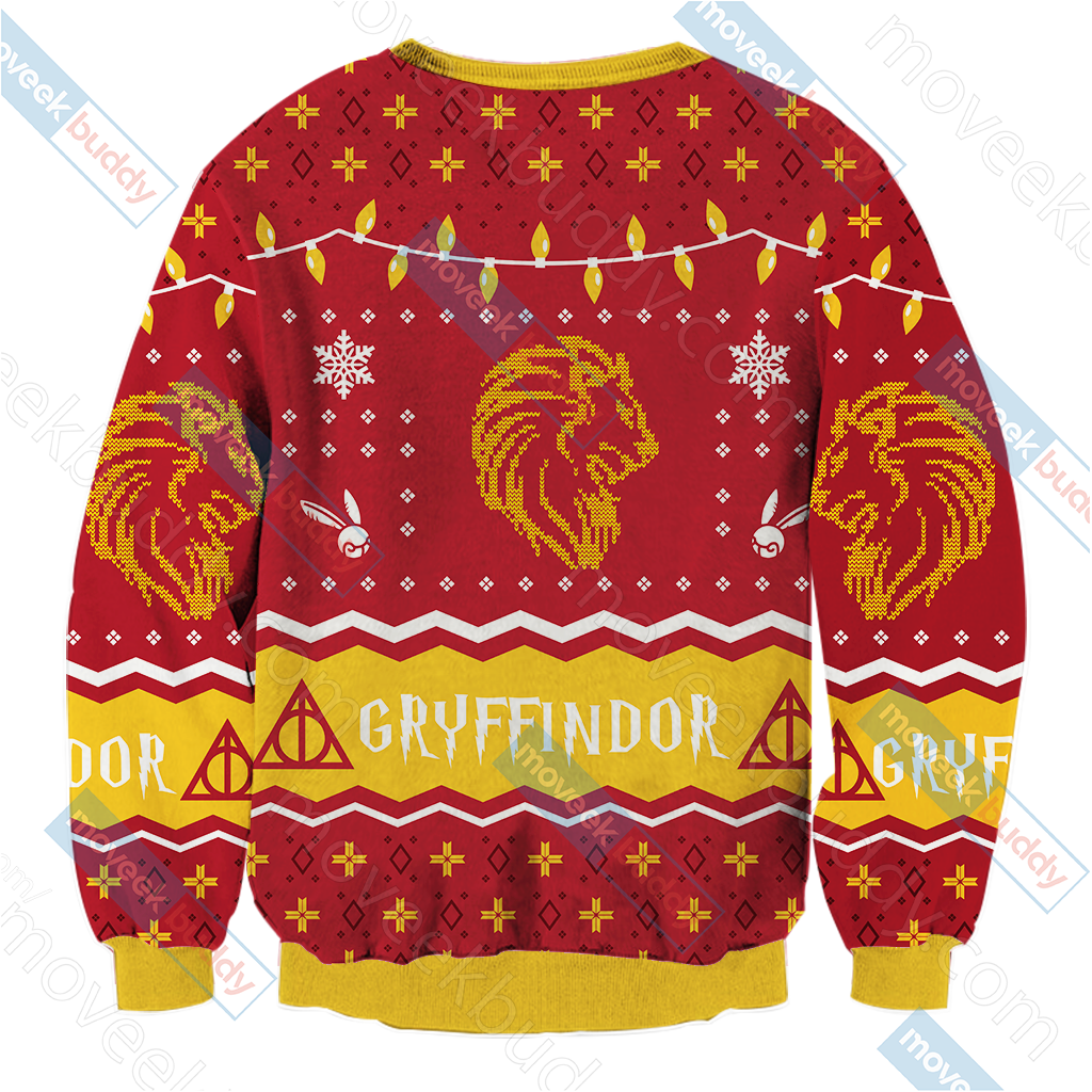 Harry Potter - Gryffindor House Christmas Style Unisex 3D Sweater   