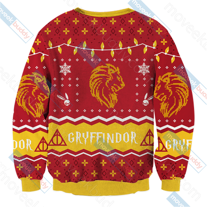 Harry Potter - Gryffindor House Christmas Style Unisex 3D Sweater   