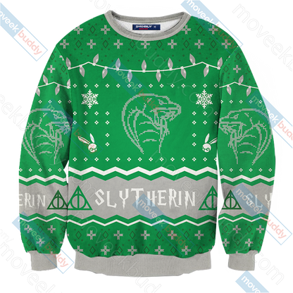 Harry Potter - Slytherin House Christmas Style Unisex 3D Sweater   