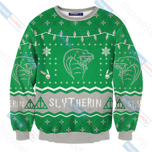 Harry Potter - Slytherin House Christmas Style Unisex 3D Sweater   