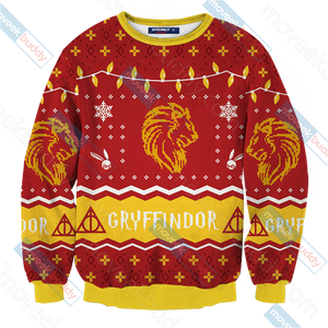 Harry Potter - Gryffindor House Christmas Style Unisex 3D Sweater   