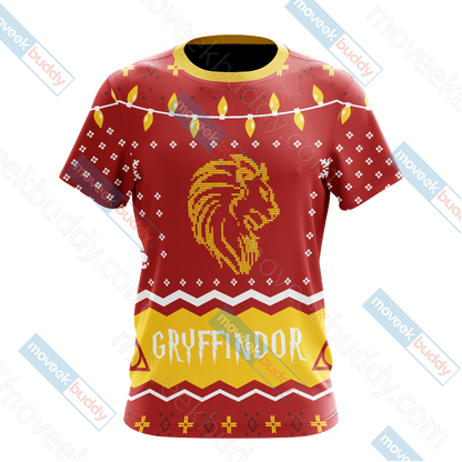 Harry Potter - Gryffindor House Christmas Style Unisex 3D T-shirt   