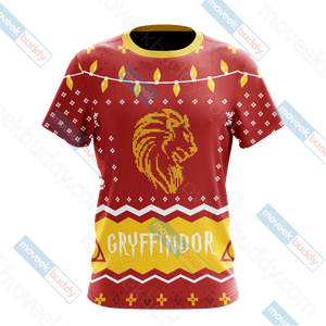 Harry Potter - Gryffindor House Christmas Style Unisex 3D T-shirt   