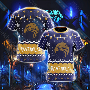 Harry Potter - Ravenclaw House Christmas Style Unisex 3D T-shirt US/EU S (ASIAN L)  