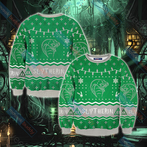 Harry Potter - Slytherin House Christmas Style Unisex 3D Sweater US/EU S  