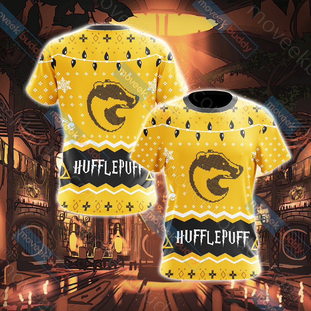 Harry Potter - Hufflepuff House Christmas Style Unisex 3D T-shirt   