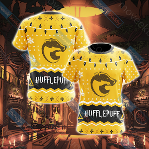 Harry Potter - Hufflepuff House Christmas Style Unisex 3D T-shirt US/EU S (ASIAN L)  