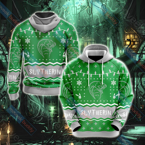 Harry Potter - Slytherin House Christmas Style Unisex 3D T-shirt Hoodie S 