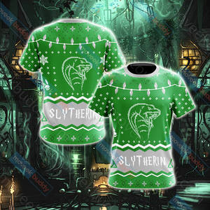 Harry Potter - Slytherin House Christmas Style Unisex 3D T-shirt US/EU S (ASIAN L)  