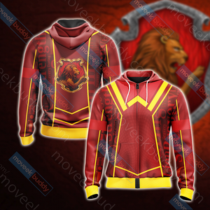 Harry Potter - Gryffindor House New Lifestyle Unisex 3D T-shirt Zip Hoodie XS 