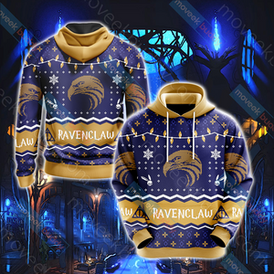 Harry Potter - Ravenclaw House Christmas Style Unisex 3D T-shirt Hoodie S 