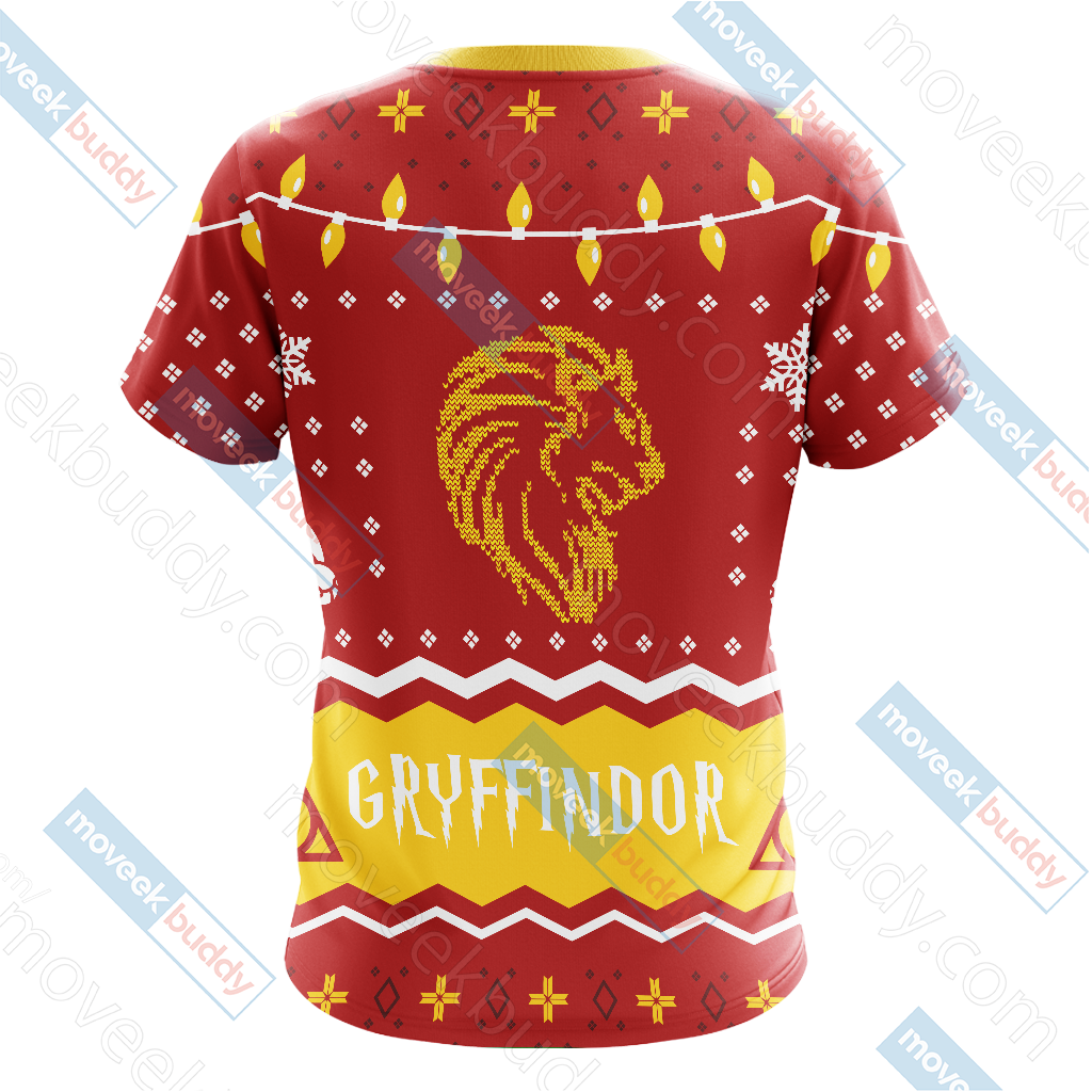 Harry Potter - Gryffindor House Christmas Style Unisex 3D T-shirt   