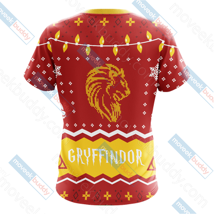 Harry Potter - Gryffindor House Christmas Style Unisex 3D T-shirt   