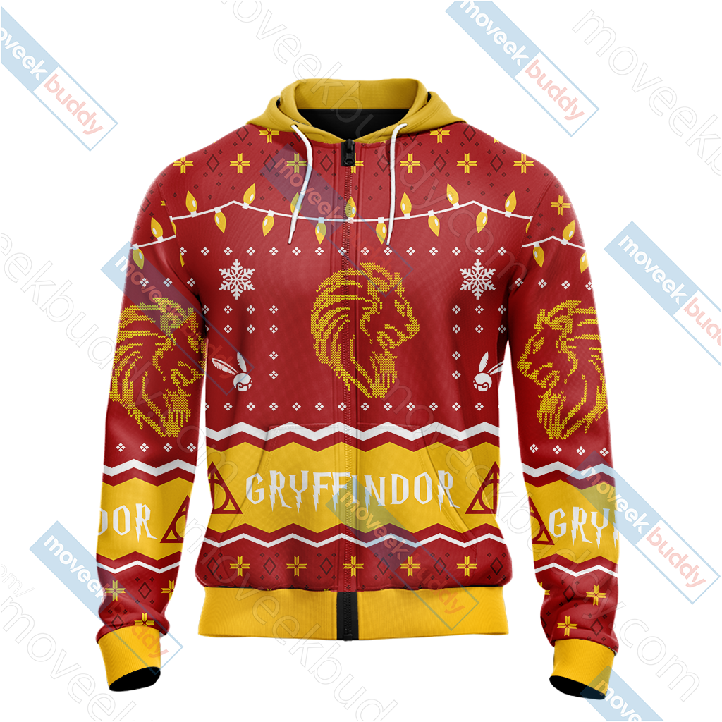 Harry Potter - Gryffindor House Christmas Style Unisex 3D T-shirt   