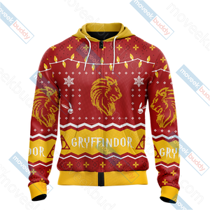 Harry Potter - Gryffindor House Christmas Style Unisex 3D T-shirt   