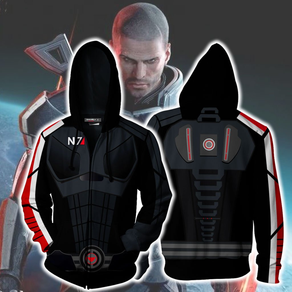 Mass Effect N7 Armor Cosplay Zip Up Hoodie Jacket MoveekBuddyShop