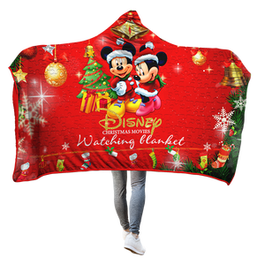 Disney Christmas Movies Watching Blanket 3D Hooded Blanket Adult 80"x60" 1 