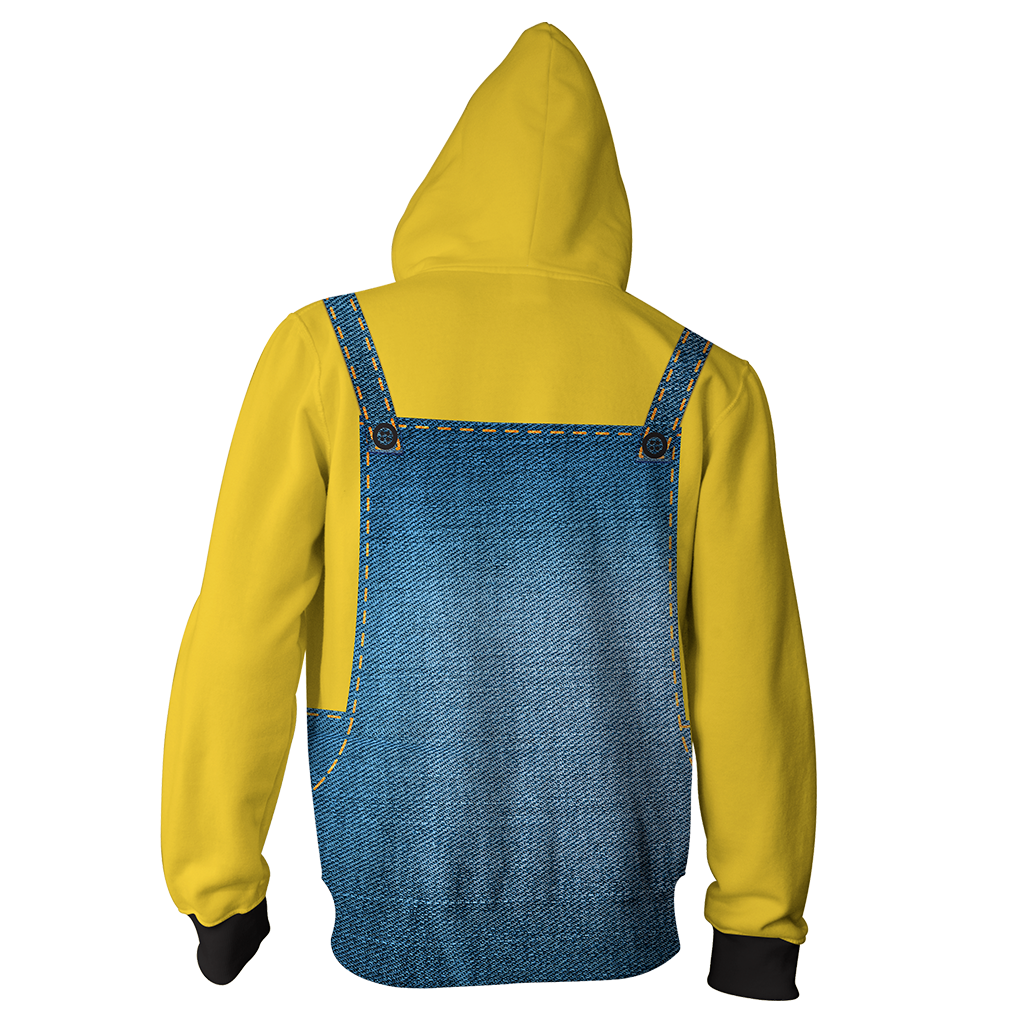 Minions Cosplay Zip Up Hoodie Jacket   