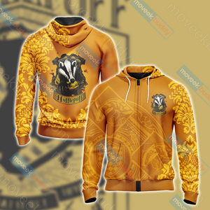 Harry Potter - Loyal Like A Hufflepuff Version Lifestyle Unisex 3D T-shirt Zip Hoodie XS 