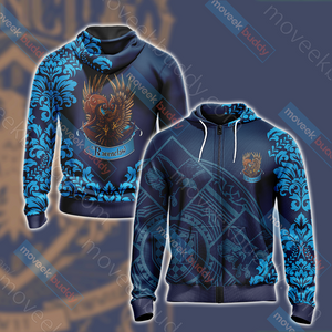 Harry Potter - Wise Like A Ravenclaw Version Lifestyle Unisex 3D T-shirt Zip Hoodie XS 