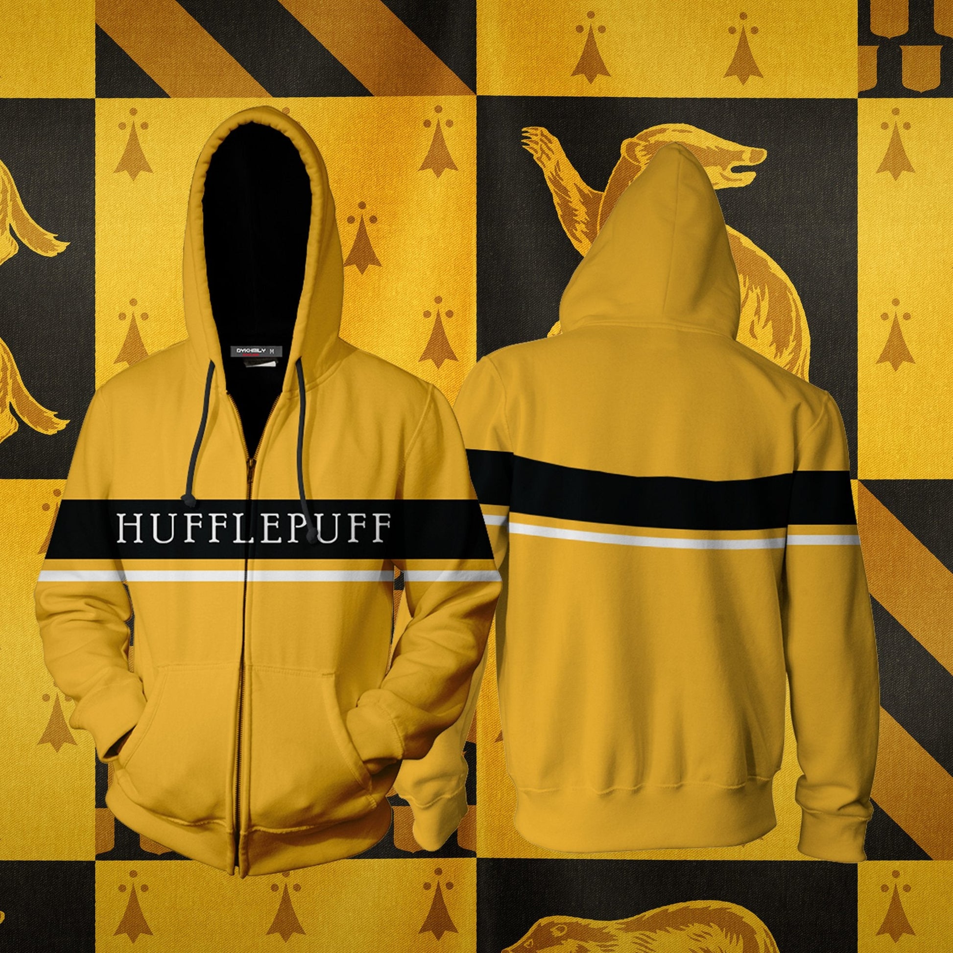 Hogwarts House Hufflepuff Harry Potter Unisex 3D T-shirt Zip Hoodie S