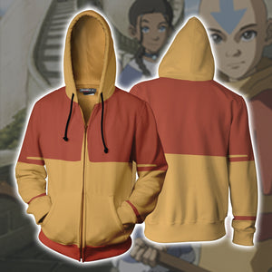The Last Airbender Aang Cosplay Zip Up Hoodie Jacket US/EU XXS (ASIAN S)  